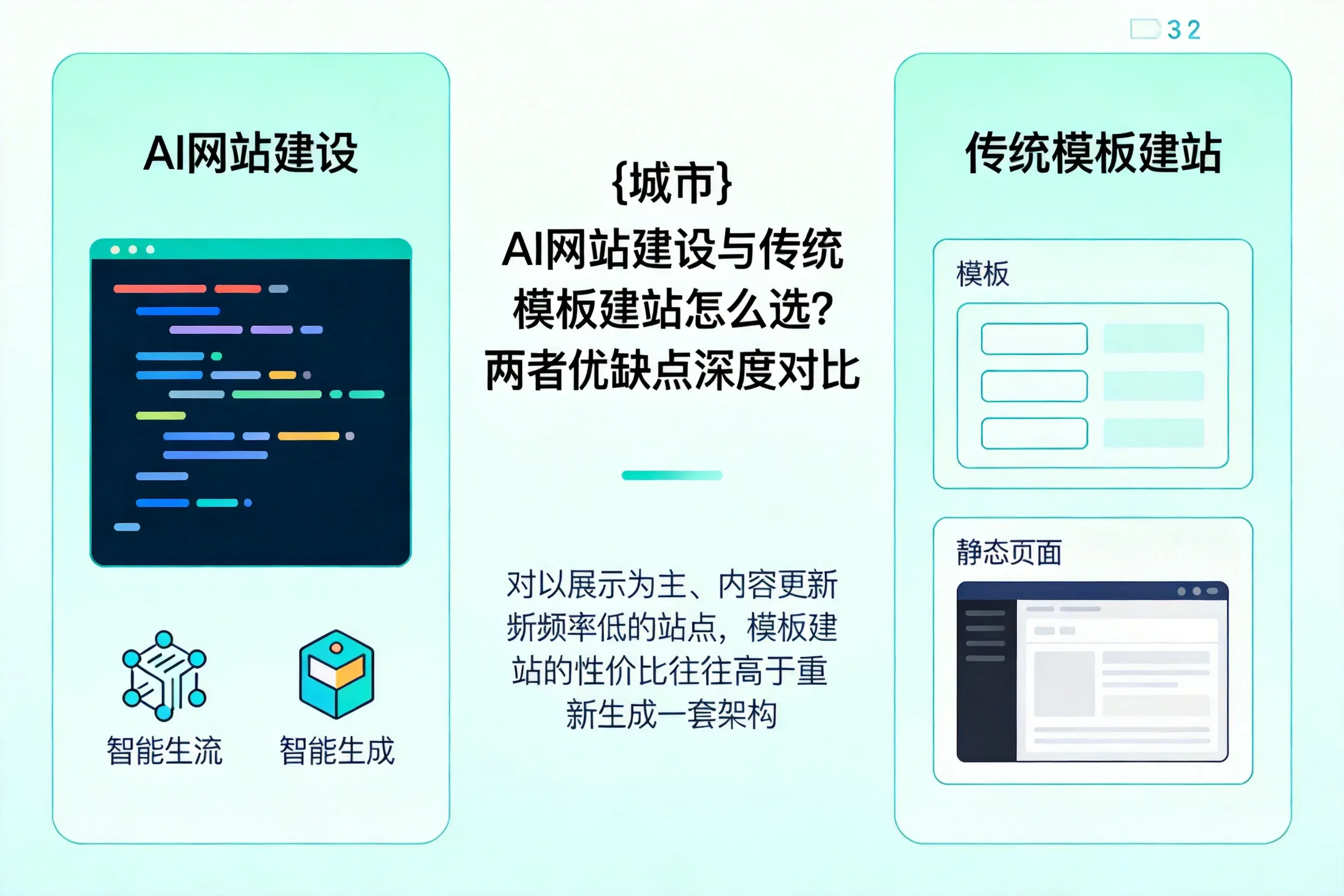 鹤岗AI网站建设与传统模板建站怎么选？两者优缺点深度对比