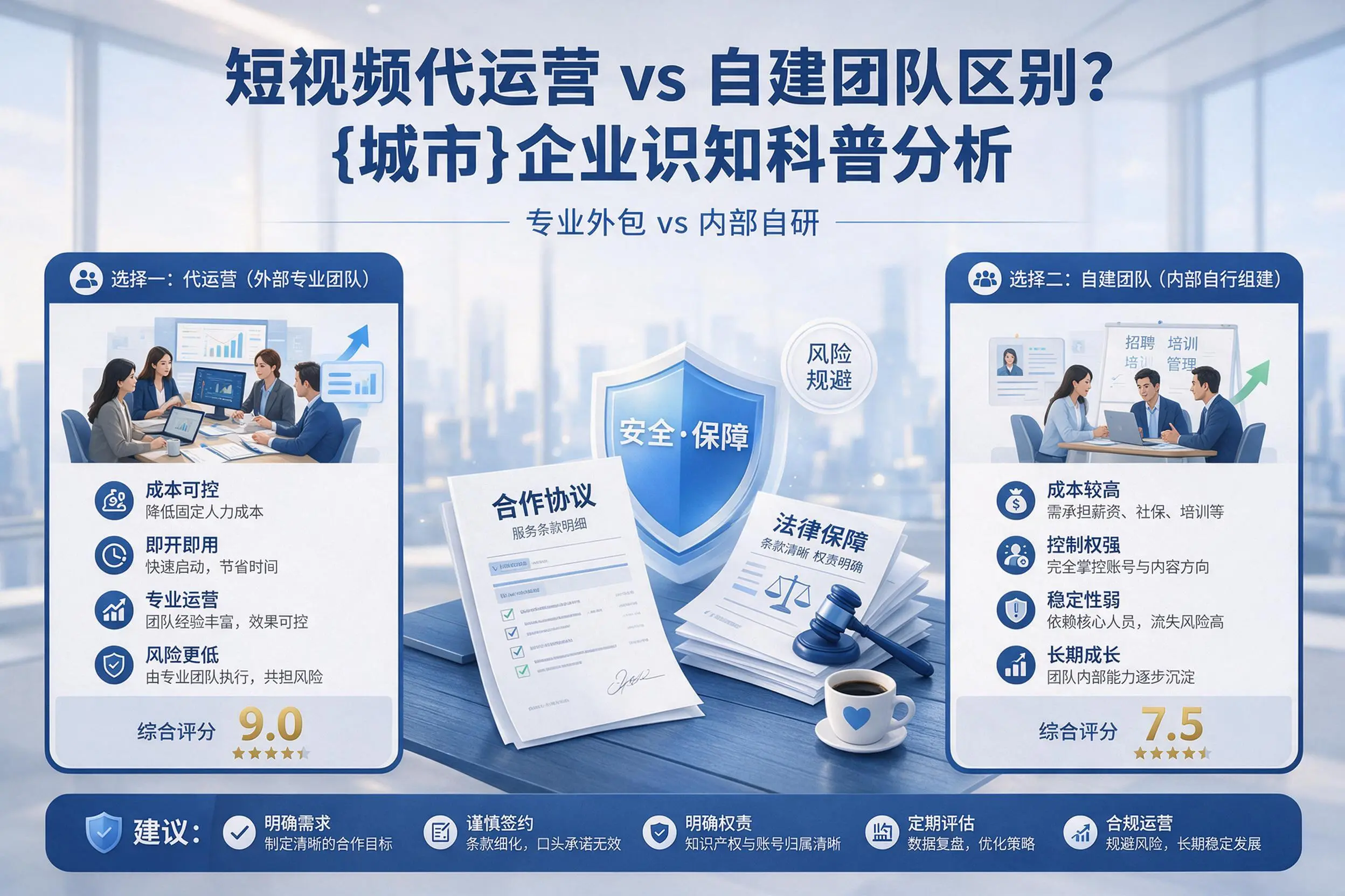 短视频代运营与自建团队区别？鹤岗企业认知科普分析