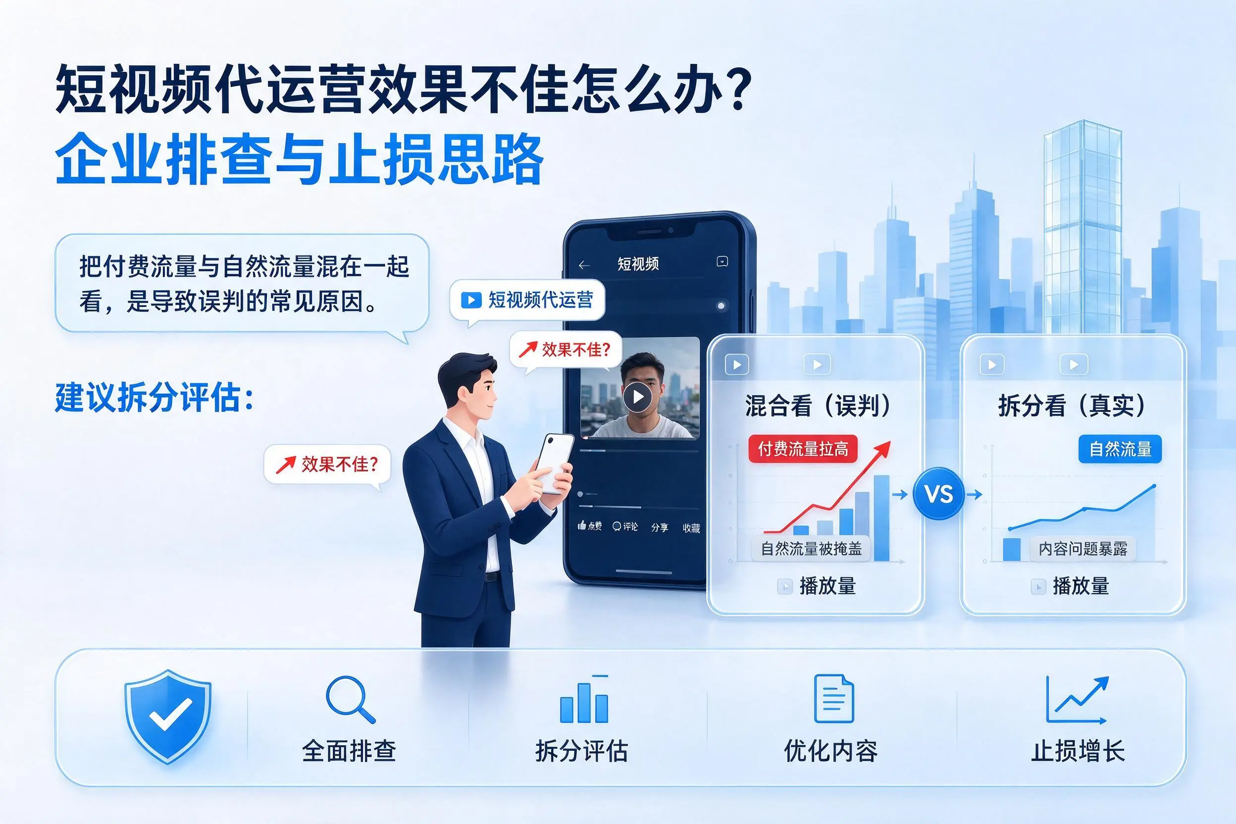 短视频代运营效果不佳怎么办？鹤岗企业排查与止损思路