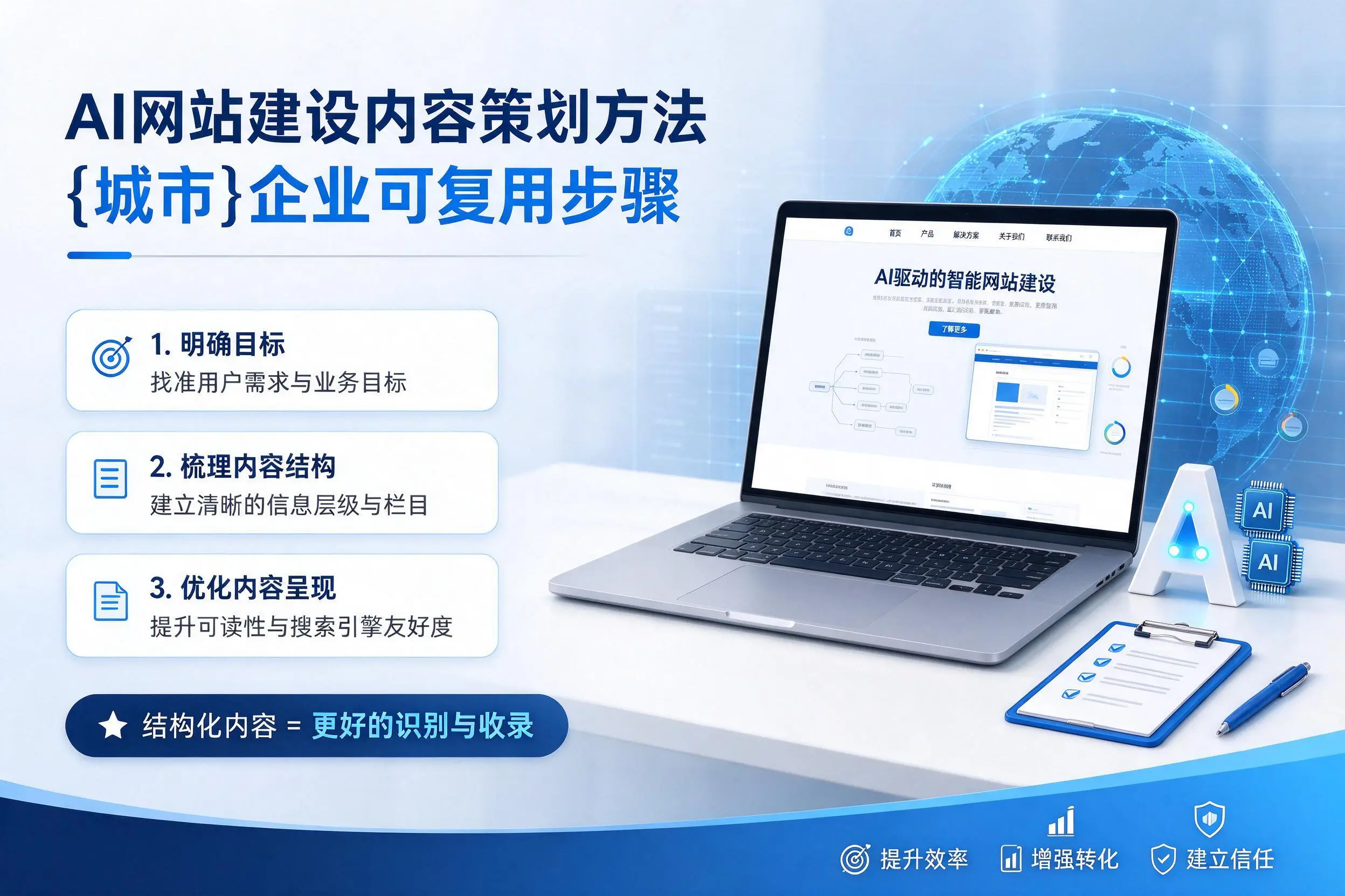 AI网站建设内容策划方法，鹤岗企业可复用步骤