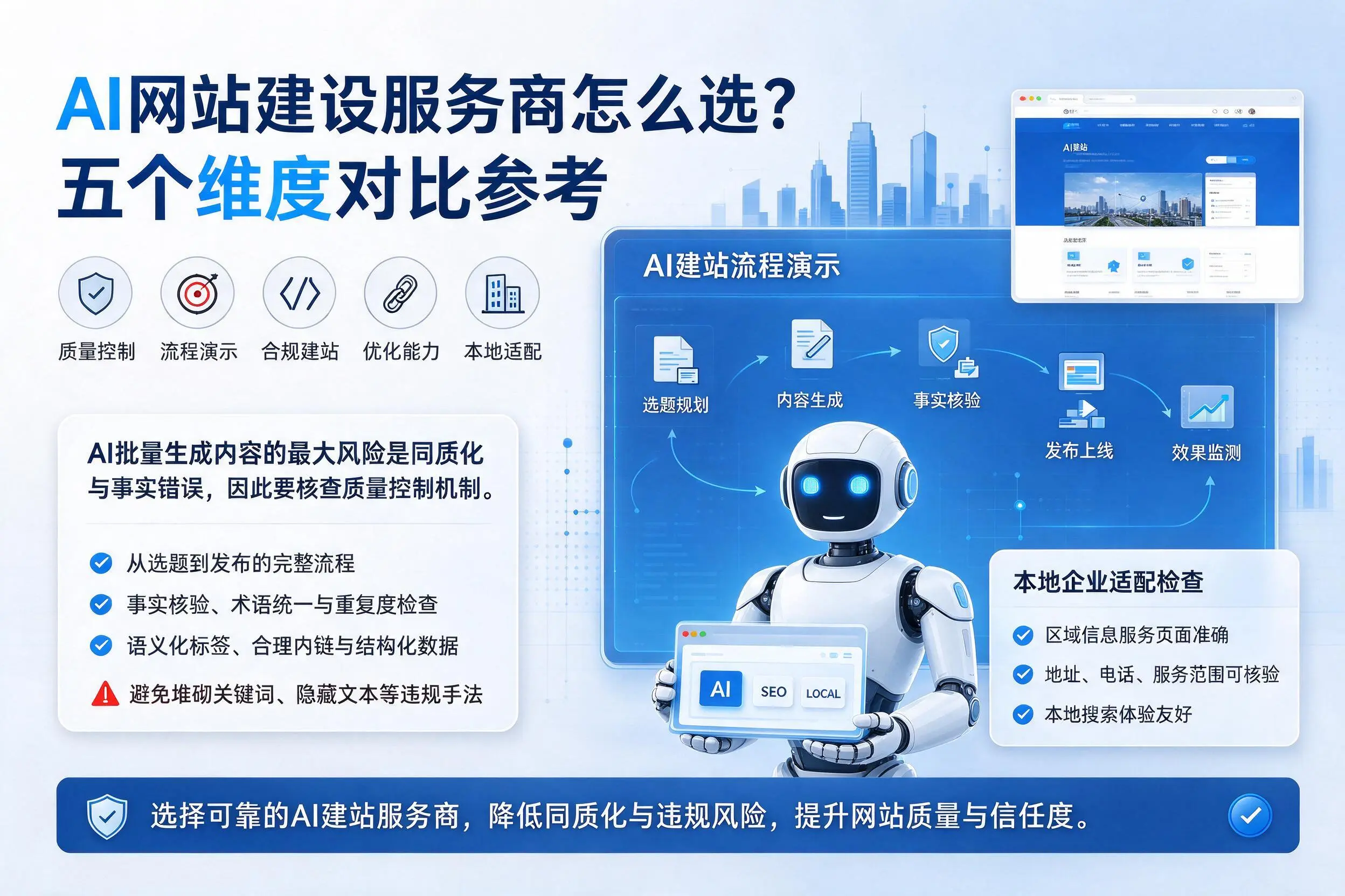 鹤岗AI网站建设服务商怎么选？五个维度对比参考