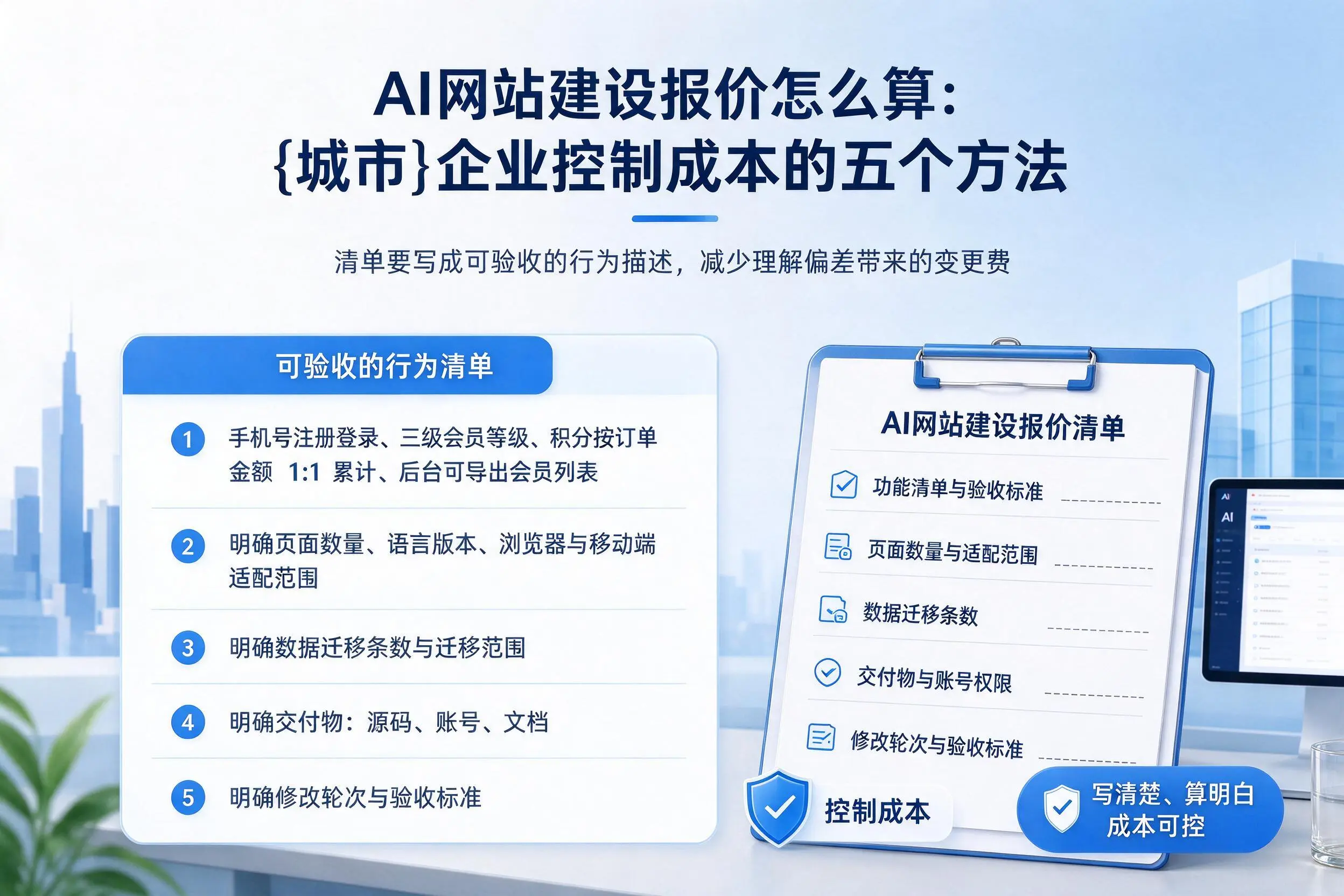 AI网站建设报价怎么算：鹤岗企业控制成本的五个方法