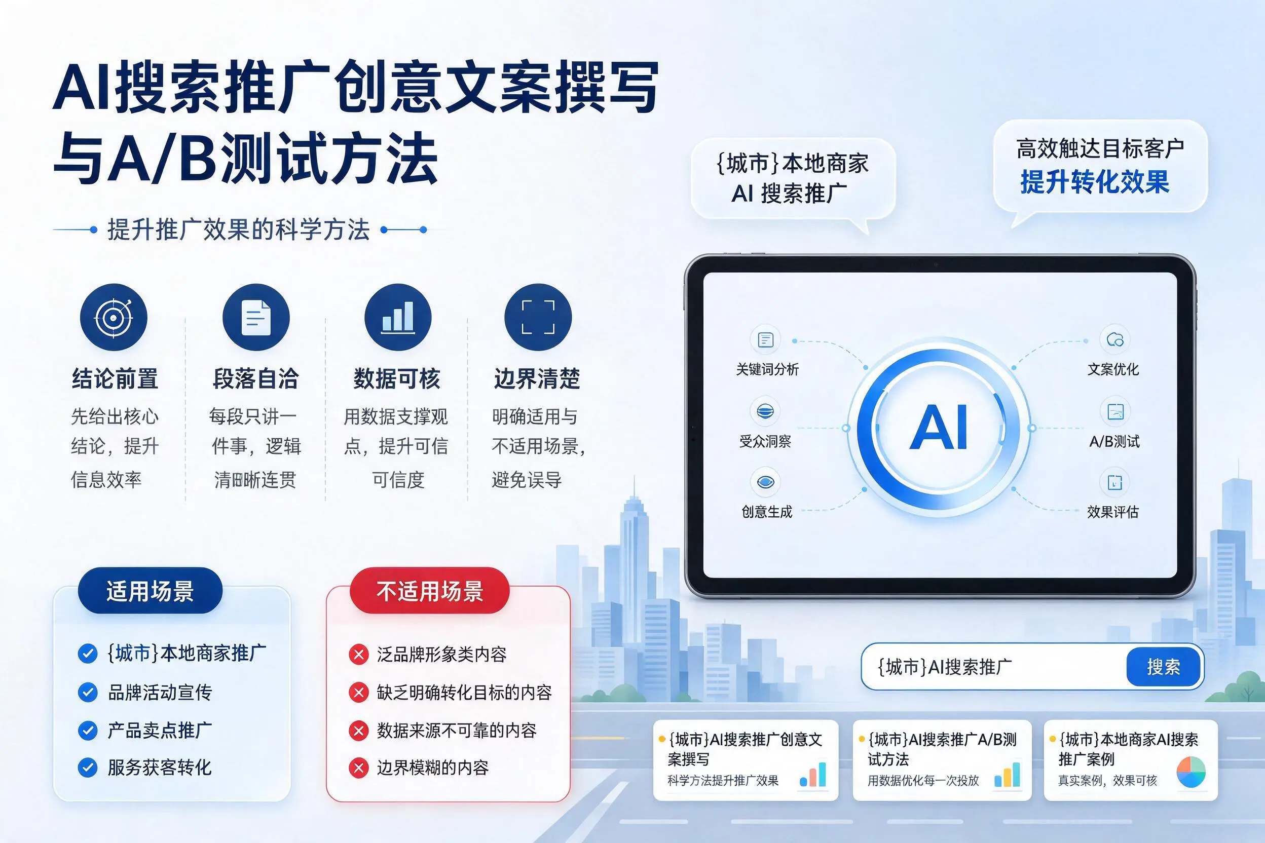 鹤岗AI搜索推广创意文案撰写与A/B测试方法